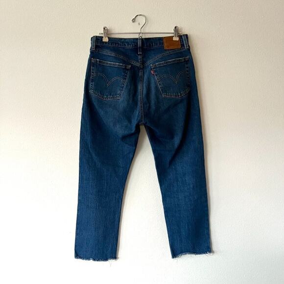 Levi's 501 High Waist Crop Straight Leg Jeans In Charleston Fun - Picture 7 of 10